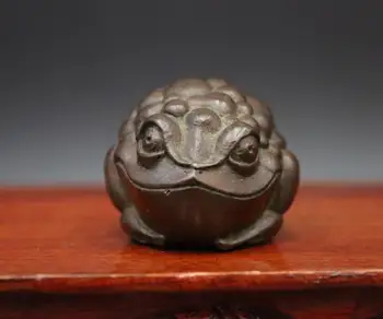

Chinese pure red Copper Statue wealth Fengshui Animal Money toad bufonid sculpture mini small statue Decoration Gift