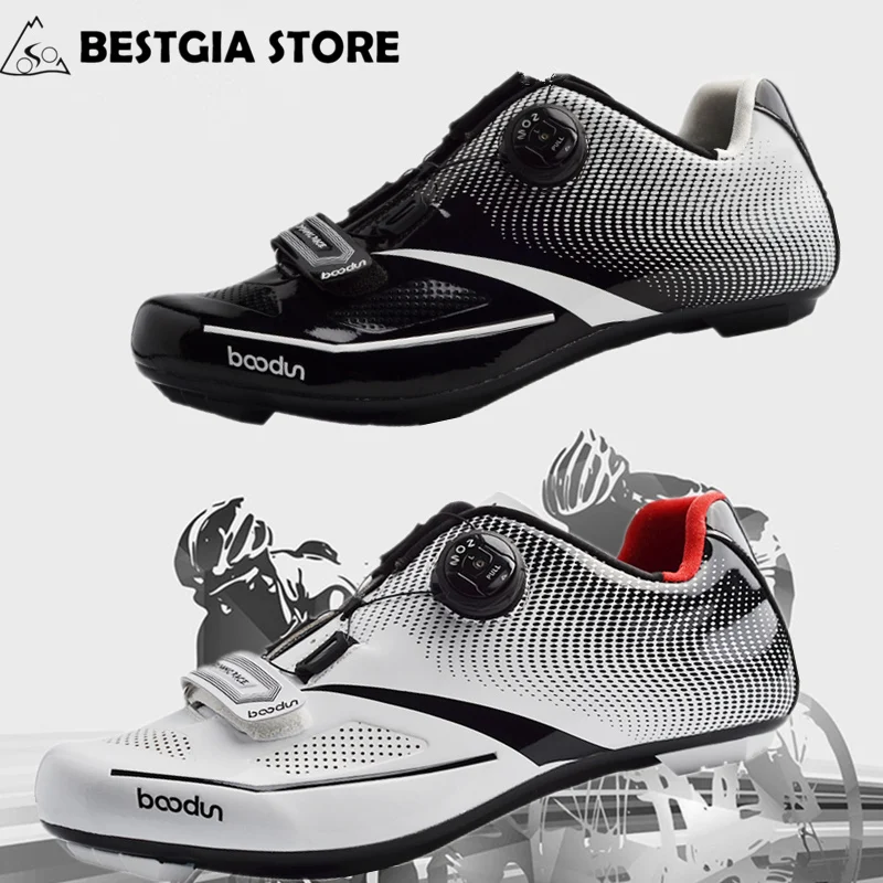 

BOODUN Pro Ultralight Cycling Shoes Road Bike Self-locking Shoes Breathable Racing Bicycle Sport Shoes Men Zapatillas Ciclismo