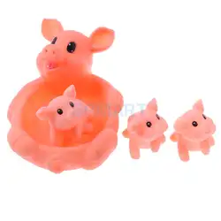 Новое поступление Милые Резиновый скрипучий свинья Семья для детей малышей ванная комната купальный игрушки для душа одежда заплыва