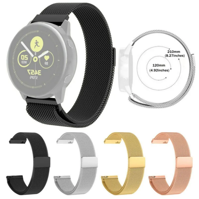 

Watch Band Strap (Magnetic) Stainless Steel Mesh Wristband Wristwatch Bands Replacement Accessories for Samsung Watch Active