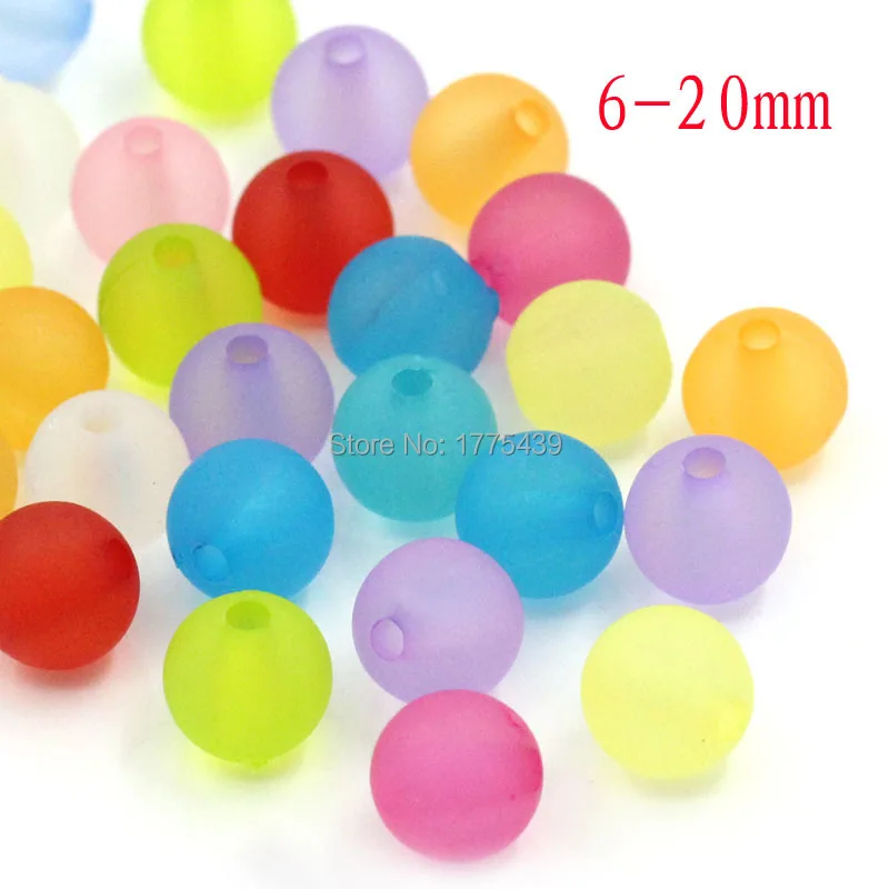  2014-NEW-300PCs-Acrylic-Spacer-Beads-Frosted-Round-Ball-Mixed-8mm-3-8-Dia-HOT-sale 