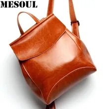 Nueva llegada de Cuero Genuino Mochilas Mujeres Mochilas Escolares Mochila Para Niñas Mochila Estilo Coreano de La Manera Bolsos de Diseño de Marca