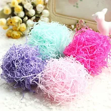 5 ピース/ロットファッションクラフト細断クリンクル紙ラフィアプレゼント/キャンディーボックス/ギフトボックス充填材料パーティーの装飾 100 グラム/バッグ