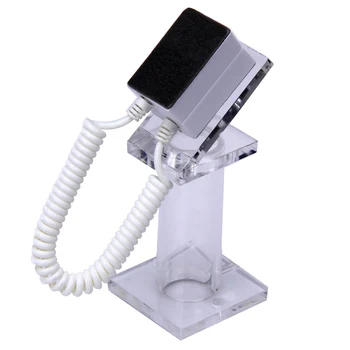 

Oval-shaped Transparent Anti-theft Security Mobile Phone Cellphone Display Stand Holder with Spring Cable Wire