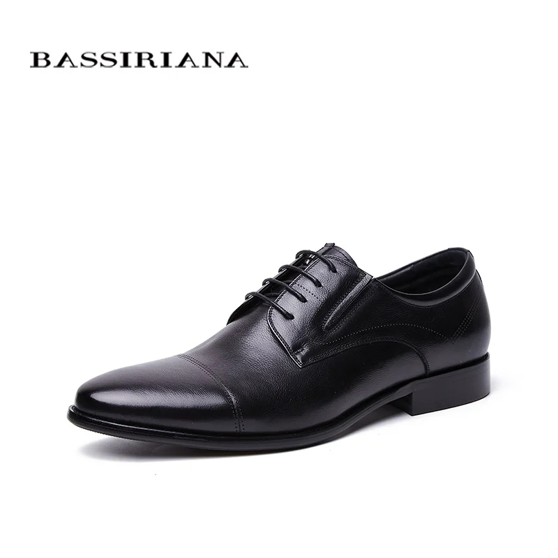 BASSIRIANA Business Genuine leather Shoes men formal Lace up Spring Autumn Black Brown 39 45