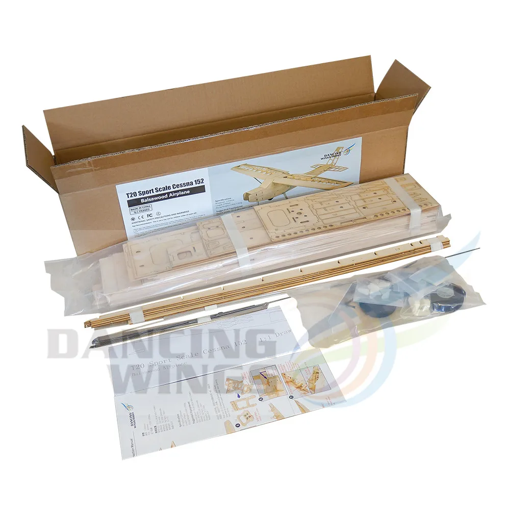 Balsawood RC Airplane Cessna 152 Flying Model Aircraft 1200mm Laser Cut Aeroplane Electric Remote Control RC Plane Kit T20
