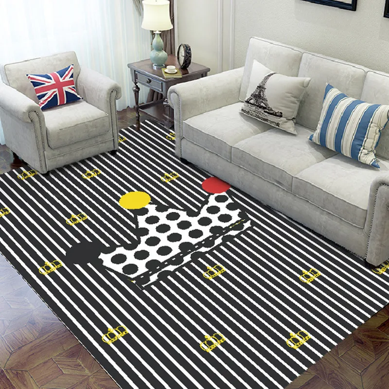 Корона печатных прямоугольные ковры для Гостиная Спальня ребенка играть коврики коралловые бархат коврик на стул и на пол домашние напольные текстильные