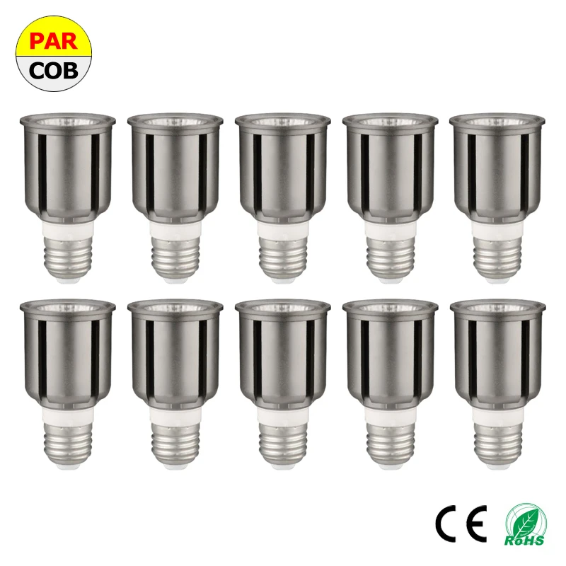 10 шт. Светодиодный прожектор COB E27 GU5.3 GU10 База AC220V ювелирный магазин выставочный