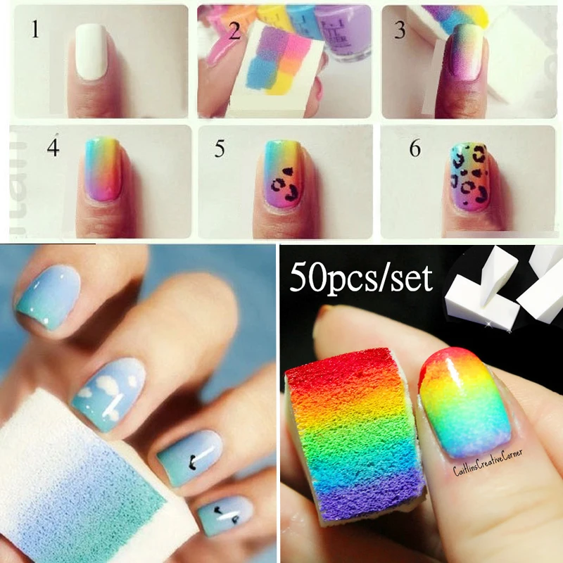 

10pcs Gradient Nail Sponges for Color Fade Manicure DIY Nail Tool Nail Sponge