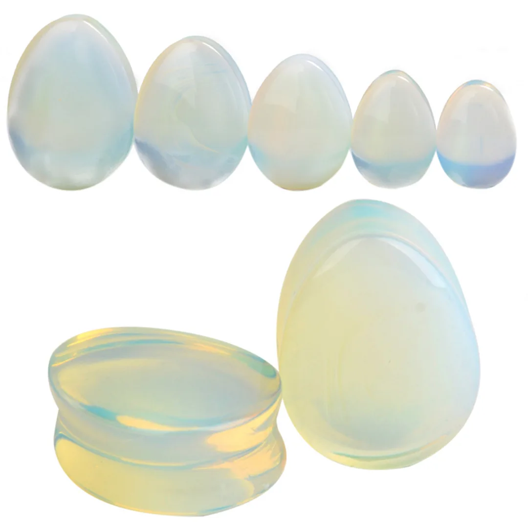 1 Pair Amethyst Natural Stone Teardrop Ear Plugs Tunnel Shellhard Gauges Ear Expanders Stretcher Fashion Body Pircings Jewelry