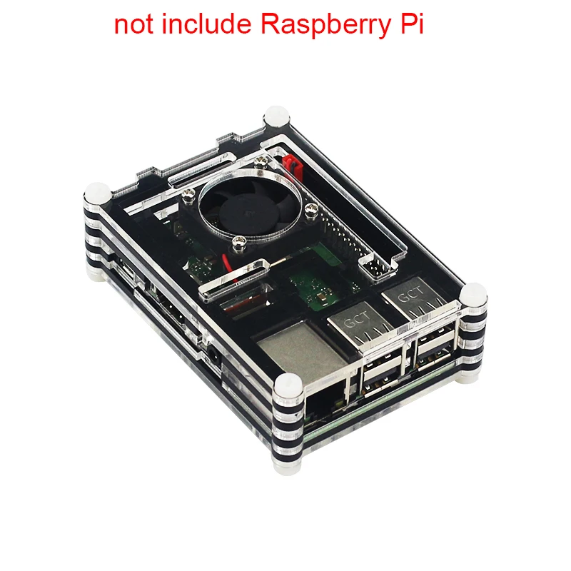 9 слоев Raspberry Pi 3 акриловый чехол прозрачная коробка черный синий красный чехол + вентилятор охлаждения также для Raspberry Pi 3 Модель B + плюс