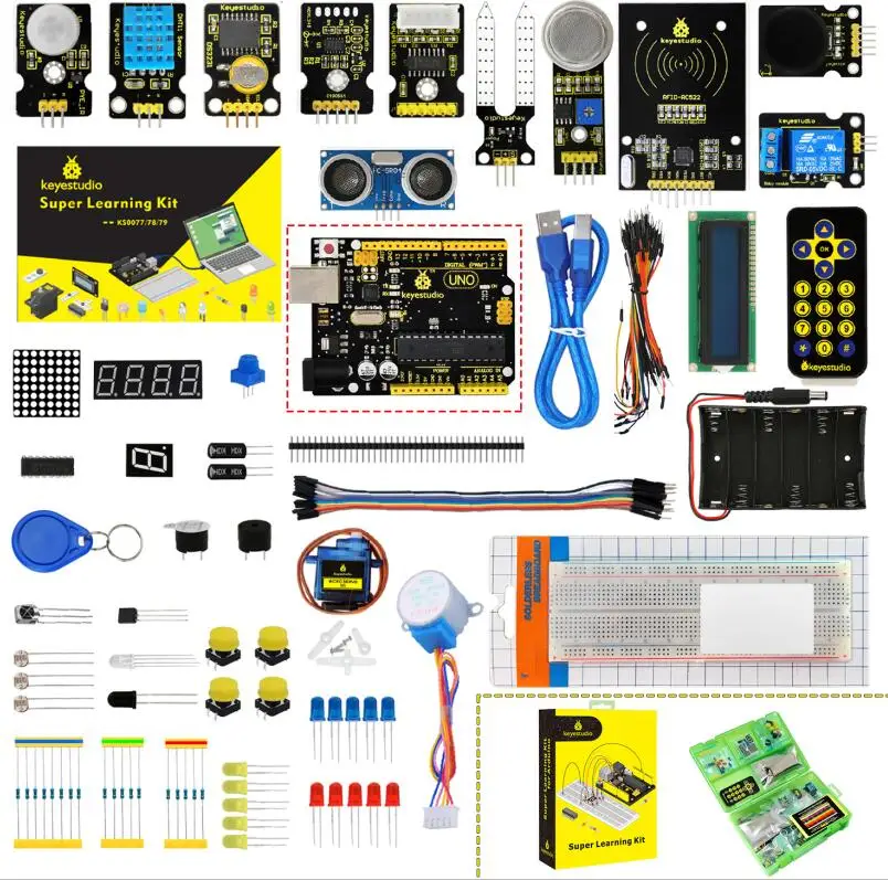 Keyestudio супер стартовый набор/RFID Обучающий набор совместим с Arduino стартовый набор(UNOR3) с учебником/Подарочная коробка - Цвет: KS0078(UNO R3 )