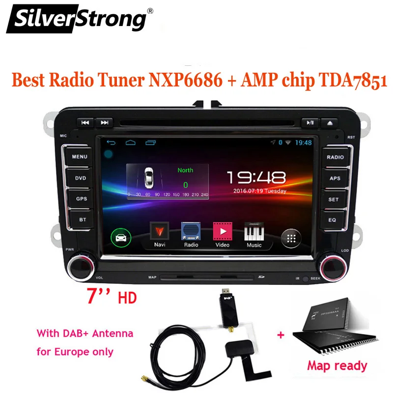 Discount SilverStrong 2Din Android9.0 Car DVD Player for Volkswagen PassatB6 B7 for Golf MK5 MK6 Car Android DVD GPS for Vento Radio 65DS 3