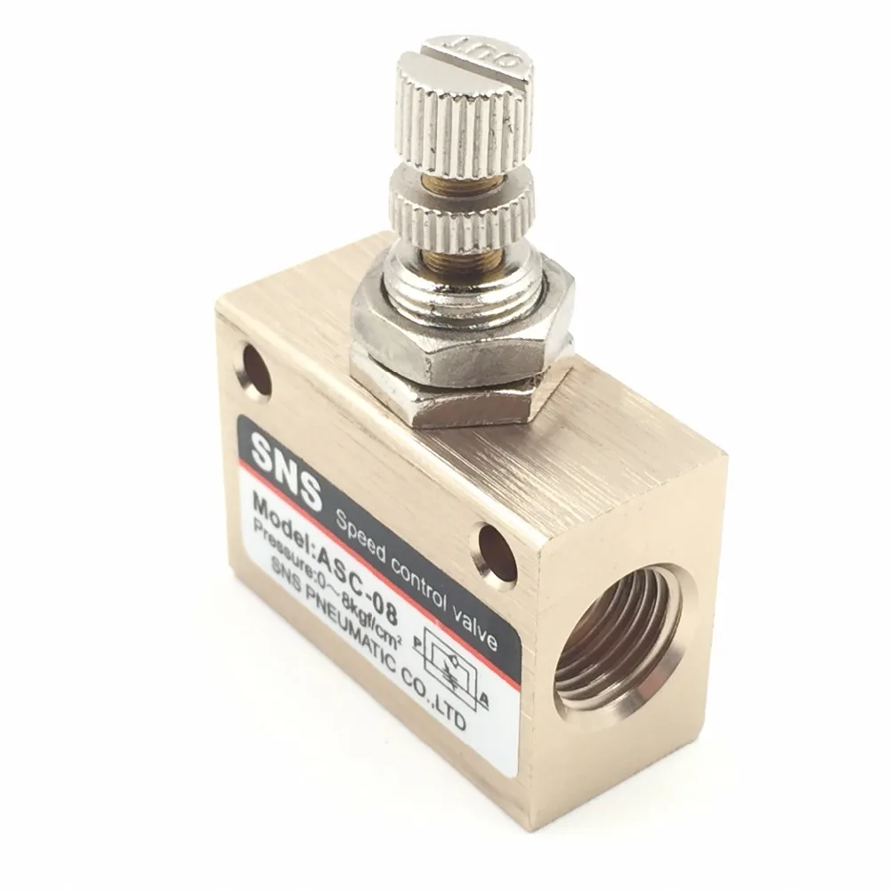 One Way G1/4" Pneumatic Flow Speed Control Valve ASC 08in Pneumatic Parts from Home Improvement
