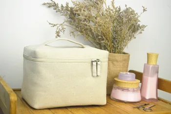 

Natural Jute cotton travel portable vanity Sundries case underwear box creative storage makeup bag