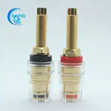 4PCS Pure Brass Gilded 5 way binding post long thread terminalsplug terminals For speaker CD audio