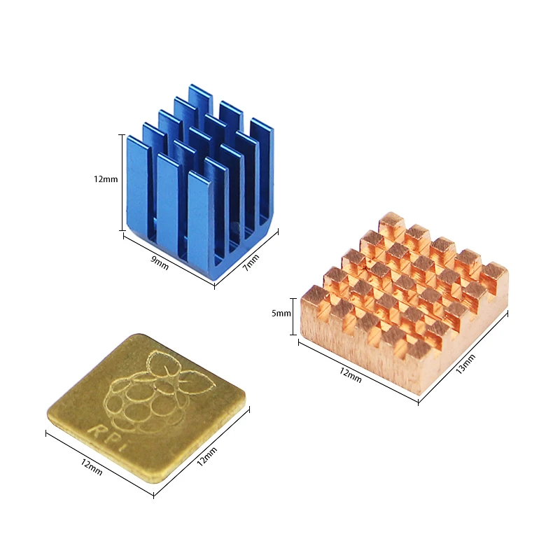 Heatsink 1 aluminum + 2 Copper with logo cooling Pad Radiator for Raspberry Pi 3 2