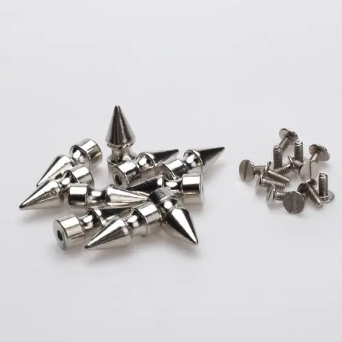 

Hot 10pcs Cone Spikes Screw back Studs Round Base for DIY Craft Leathercraft