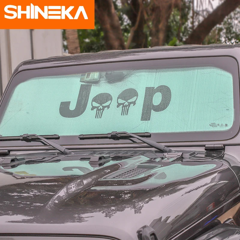 SHINEKA солнцезащитные очки на лобовое стекло для Jeep Wrangler JL 2018 + чехол с логотипом