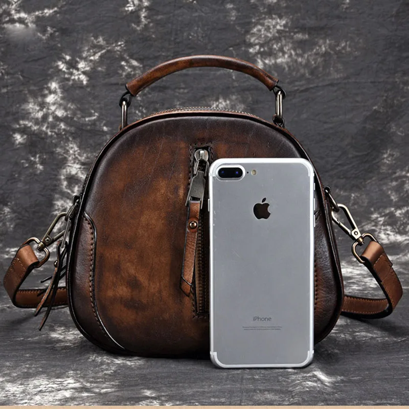 AETOO New tree high leather retro handbags hand-painted single shoulder diagonal cross-head leather casual bag