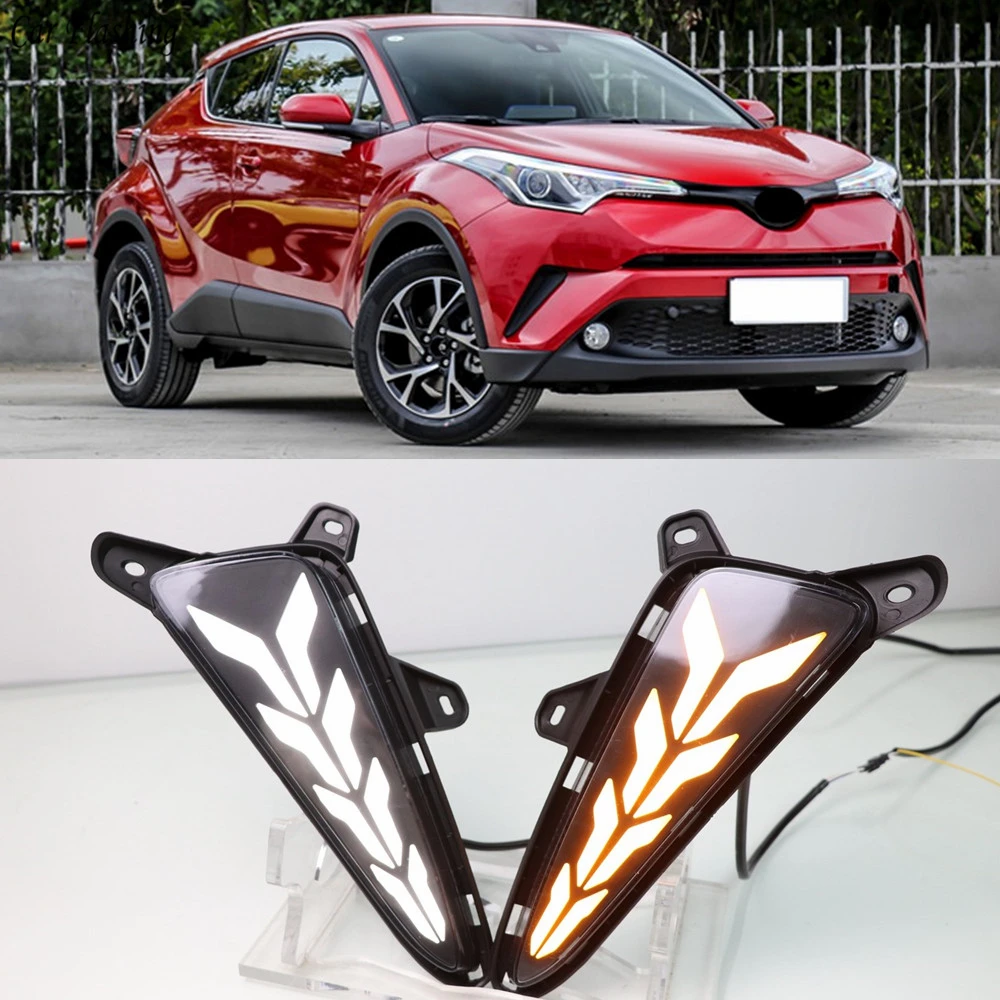 Автомобиль мигает для Toyota C-HR CHR с поворотным сигналом стиль реле ABS автомобиль DRL светодиодный дневной свет дневного света