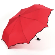 Вода рюшами одноцветные зонт, Складывающийся втрое клейкая лента Складной в виде листка лотоса