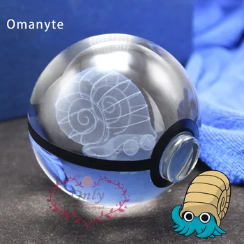 

Hot 2017 New Pokemon Crystal Ball with LED Light Stand Omanyte Pokeball Cool Gifts for Boys Girls