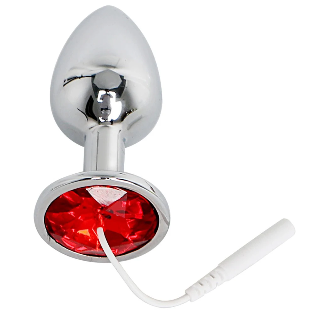 Electro Sex Toys Electric Sex Toys IKOKY Electro Butt Plug for Men Women Medical Themed Toys Therapy Massager Rhinestone Electric Shock Anal Plug