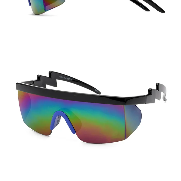 Модные сиамские солнцезащитные очки мужские и женские полуоправы большие солнцезащитные очки Ретро Красные Синие красочные очки UV400
