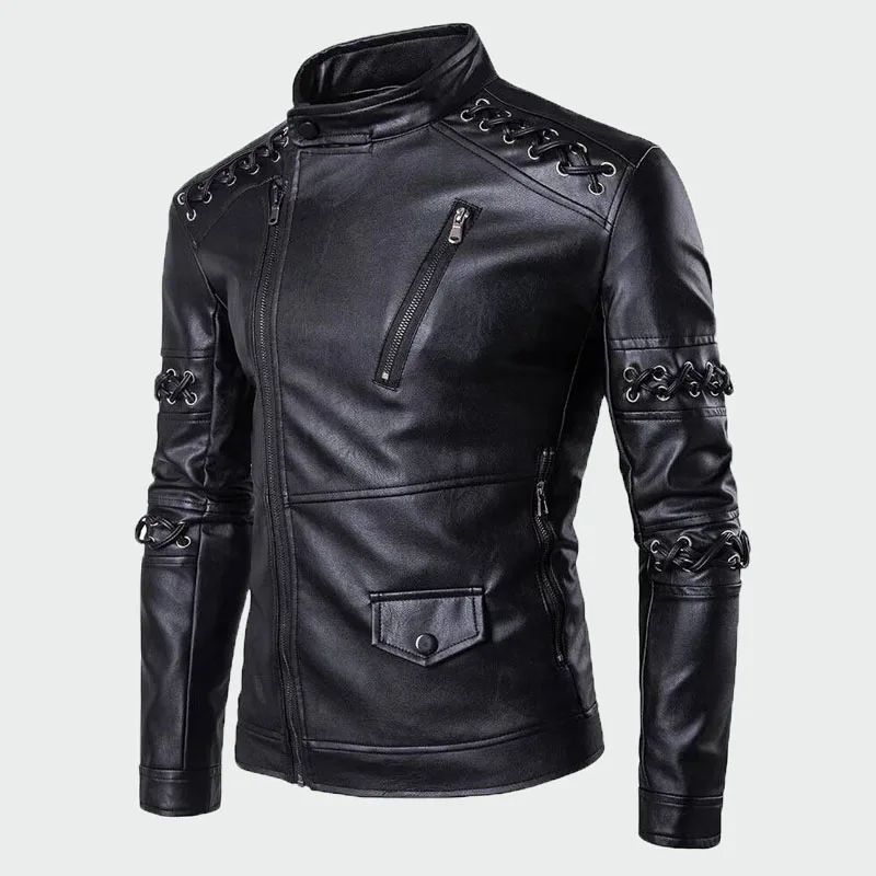 

2019 Men's Jackets PU Men Fashion Coats Biker Jacket Faux Leather Jacket Males Casual Thick Zip Up Winter Motorcycle Coat ML295