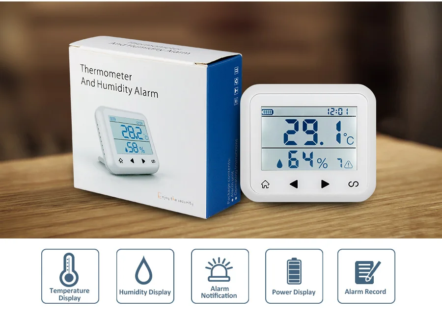KERUI беспроводной с ЖК-дисплеем Регулируемый измеритель температуры сигнализация датчик температуры и влажности Совместимая система сигнализации