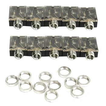 

10Pcs 3.5mm Headphones Stereo Audio Socket Jack With nut 5 Pin PCB Panel Mount