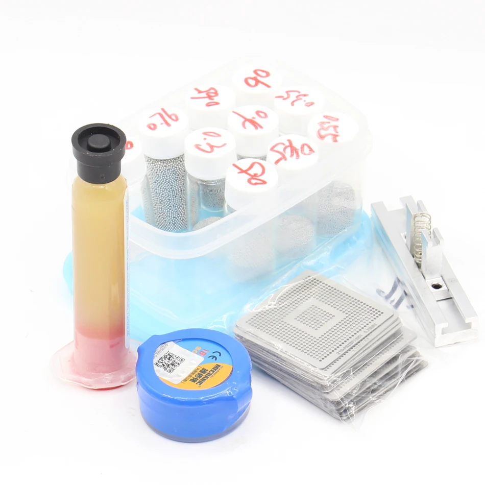 27pcs BGA Reballing Directly Heat Stencils Solder Paste Balls Station