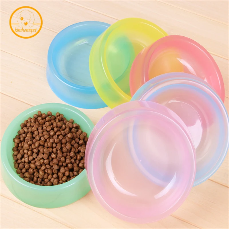 New Arrival transparent dog bowl Durable Lovely Pets Plastic Bowl Feed