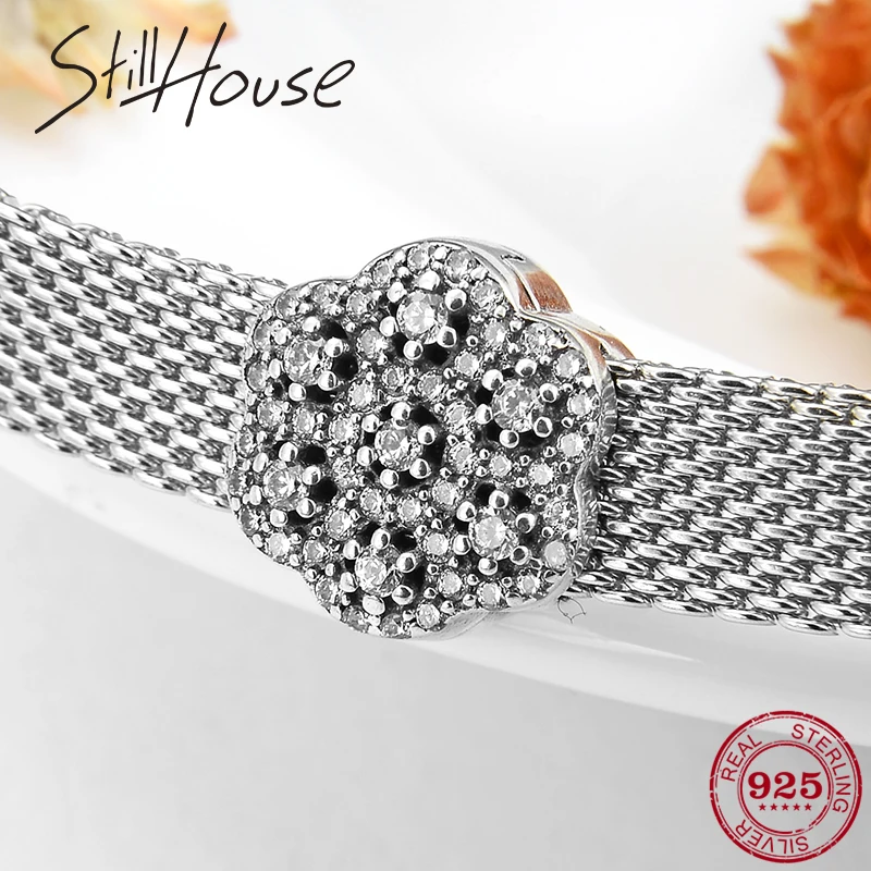 

2019 Fashion 925 Sterling Silver Charming Hollow Flowers Clips Beads Fit Original Reflection Bracelet Charm Beads for Jewelry