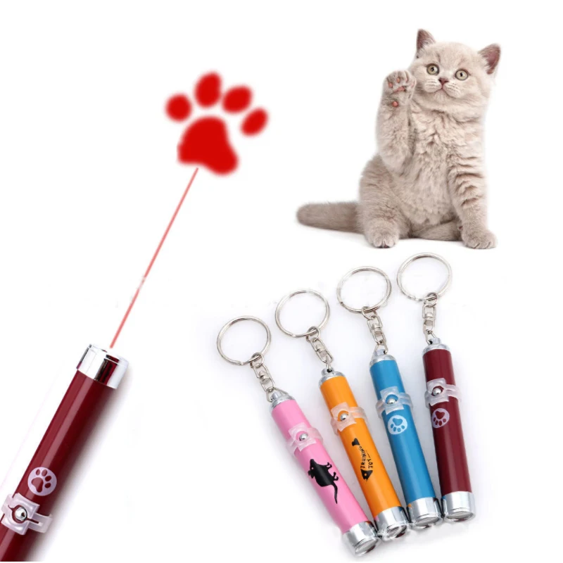 Portable Creative and Funny Pet Cat Toys LED Laser Pointer light Pen With Bright Animation Mouse Shadow