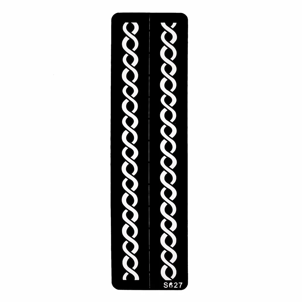 6 Sheets Hollow Henna Tattoo Stencil Rope Grid Pattern Bracelet Design Women Makeup Body Paint Art Tattoo Stencil Decal S600#05  (1)