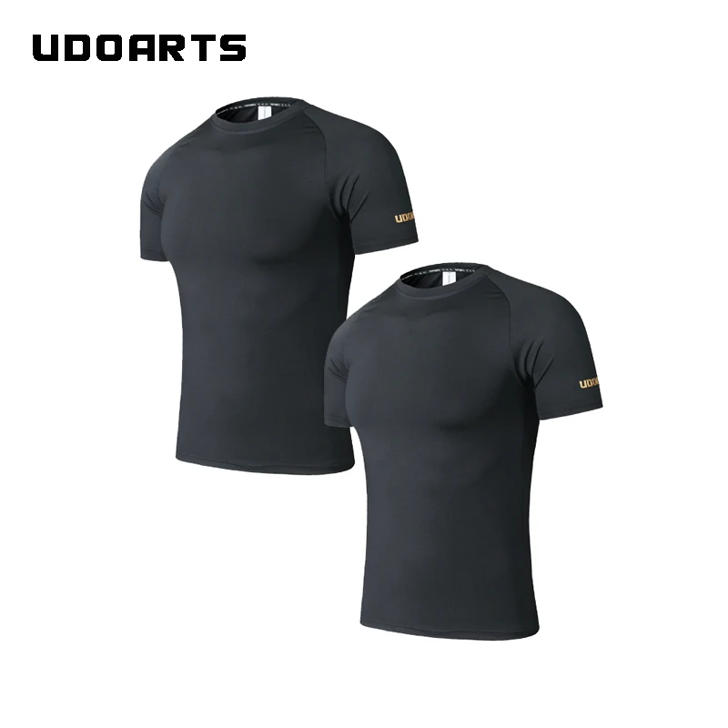 

Udoarts Men's 2 Pack Athletic Compression Tight Short Sleeve Shirt