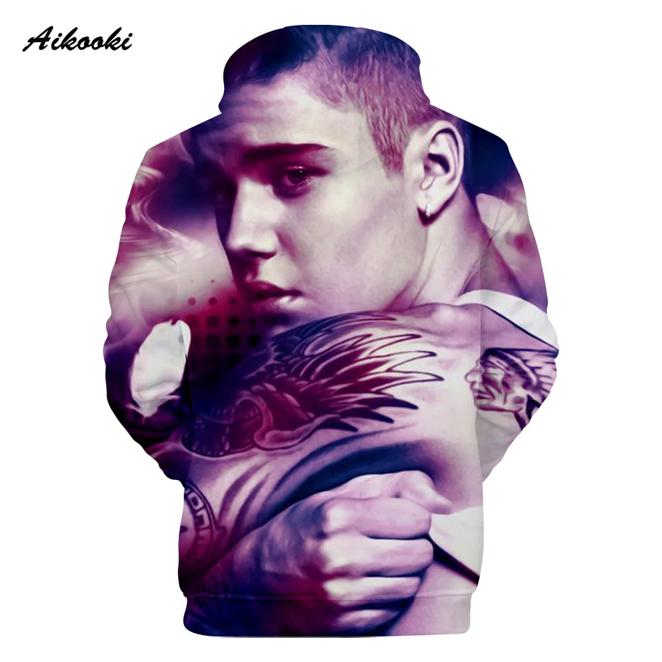 New Justin Bieber Hoodies 3D Print Men Long Hoody Sweatshirts Music Star Idols Autumn Pop Hooded Cotton Polluvers Tops