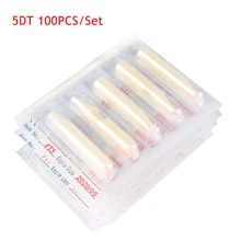BEAUTY7 100pcs 5DT Disposable Tattoo Tips Sterile Plastic White Nozzles Tube Permanent Makeup Needle Nozzle Tips