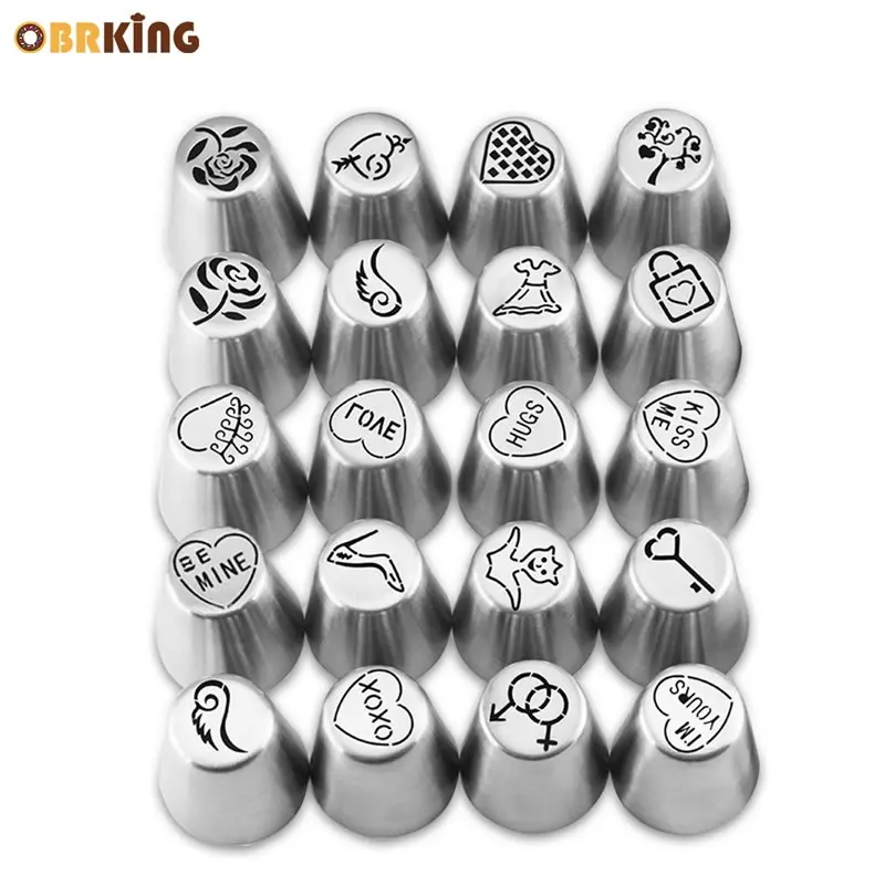 OBRKING 20 шт./компл. Насадки для украшения глазурью в русском стиле наконечники