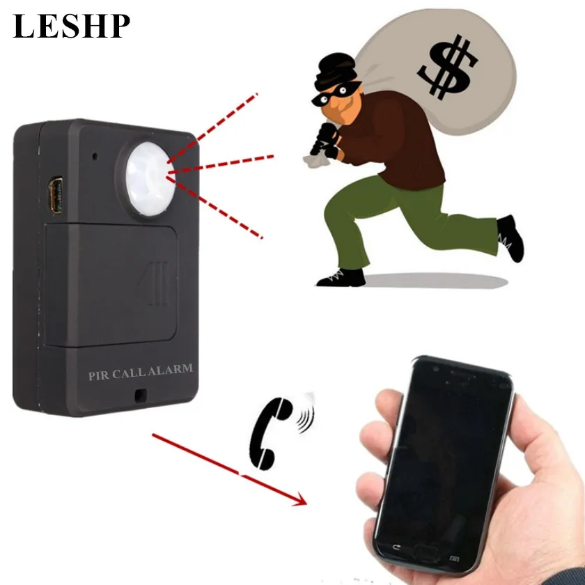 Mini PIR Alert Sensor Infrared GSM Wireless Alarm Monitor Motion Detection Hot Selling Anti-theft Motion Detector with EU Plug