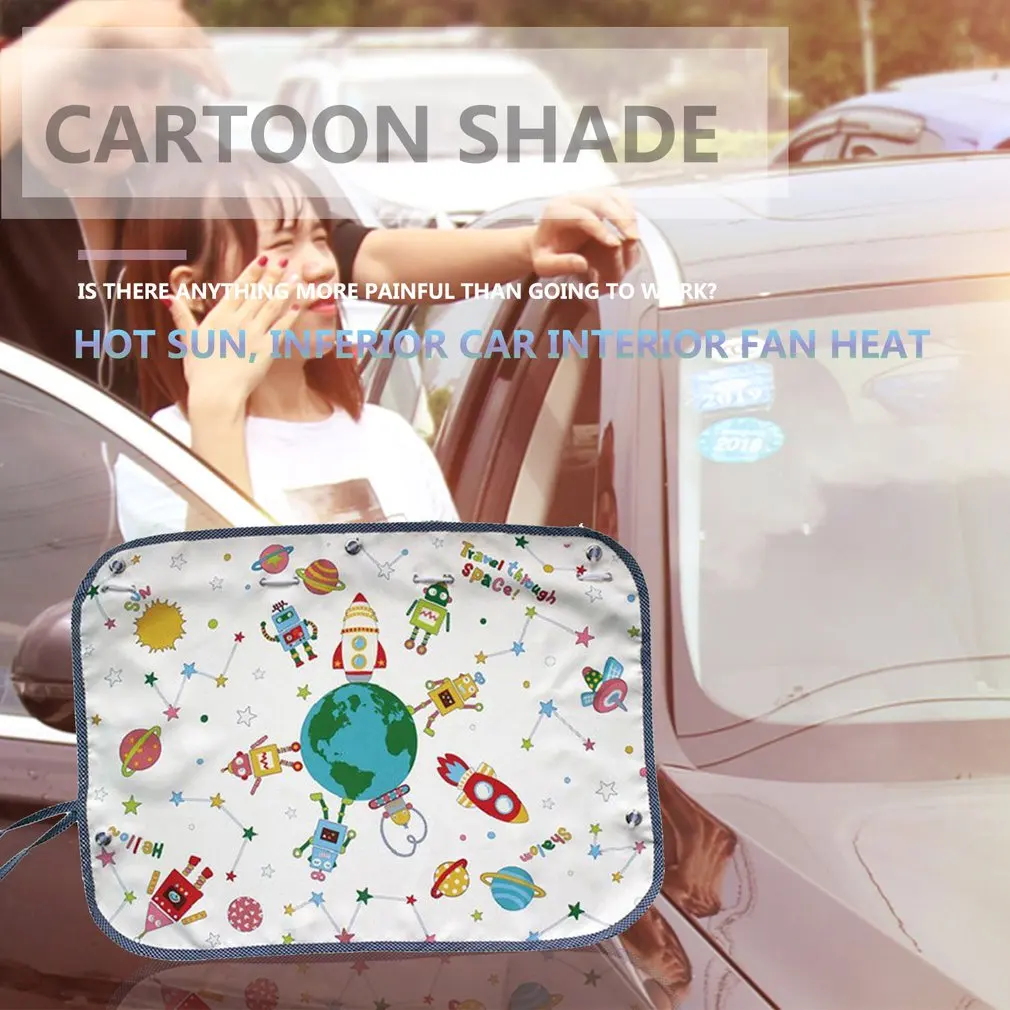 

Car Sun Shade Windshield Visor Cover Cartoon Curtain Cover Sun Blocking Auto Curtain Side Blocking Curtain