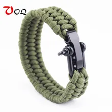

2017 Outdoor Camping Rescue Paracord Bracelets Parachute Cord Men Emergency Braided Rope Stainless Steel buckle Survival Pulsera