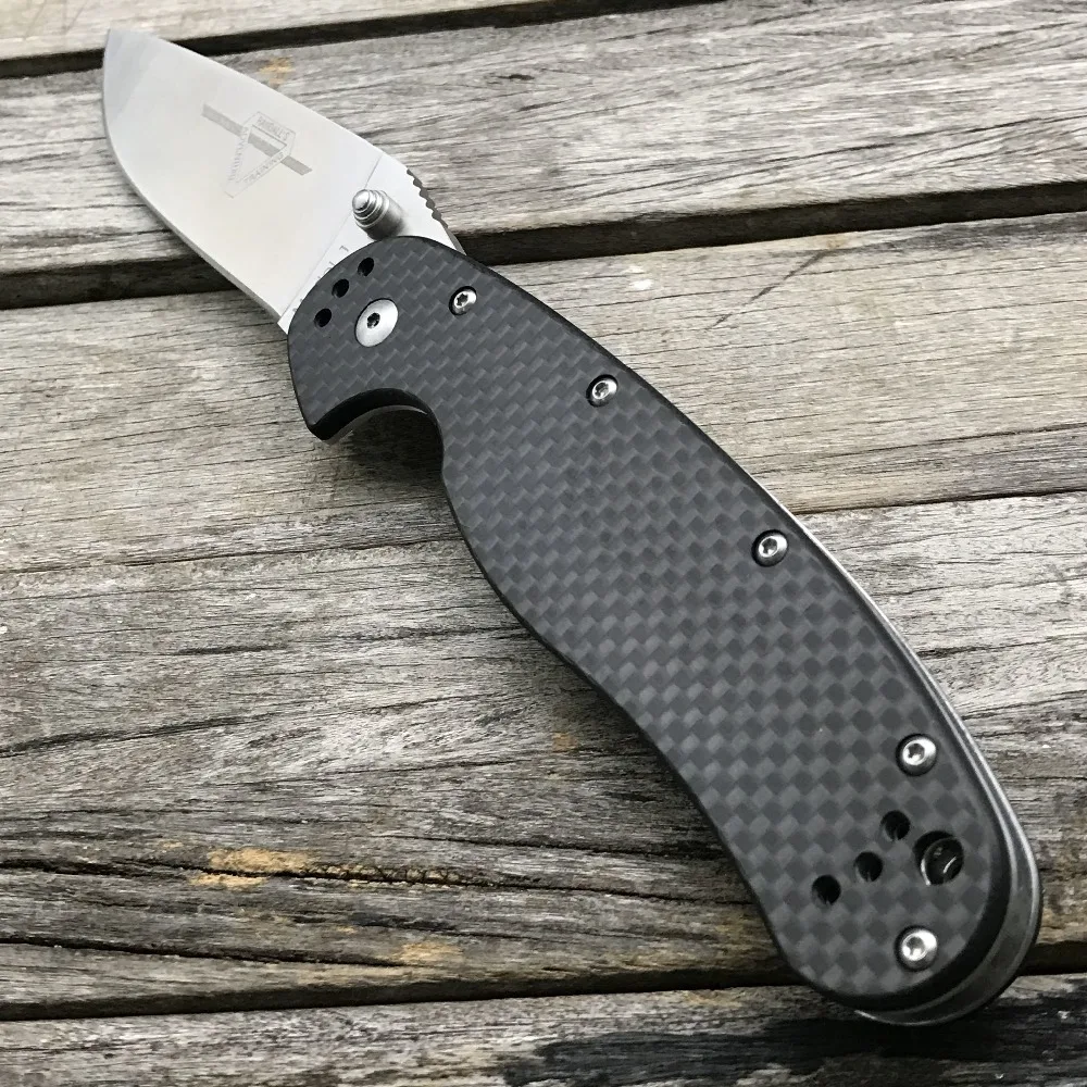 LDT RAT Model 1 Folding Knife 8Cr14Mov Blade Carbon Fiber Handle Hunting Camping Survival Knives Ut