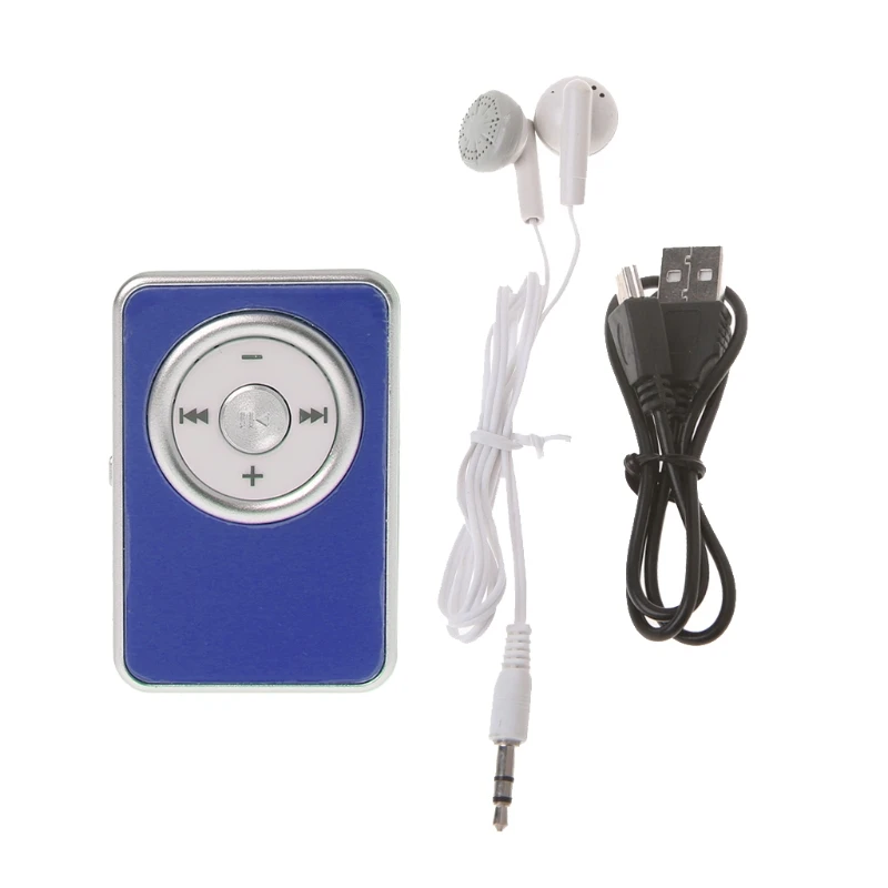 Мини клип музыкальный медиа MP3 плеер Поддержка TF Micro SD карта с наушником USB кабель F42D