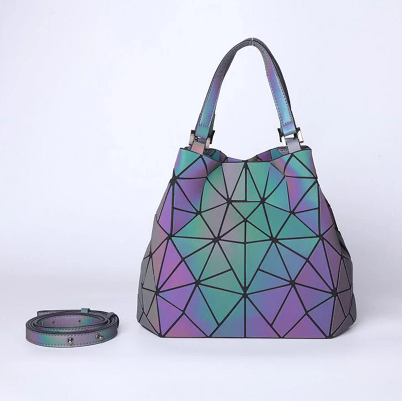 Maelove популярная модная женская светящаяся сумка с бриллиантами, геометрические стеганые сумки на плечо, лазерные простые складные сумки