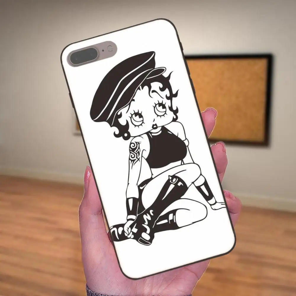 Чехол накладка из ТПУ для Xiaomi Mi Mix Max Note 2 2S 3 5X 6 6X 8 9 SE A1 A2 Lite Play Pro F1 Sexy Cartoon Girl Betty Boop