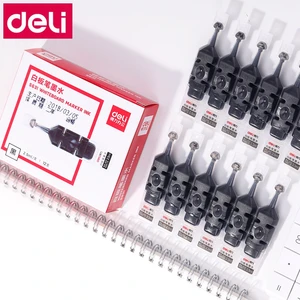 12 бутылок/коробка 2,5 мл Deli S631 белая доска чернильные маркеры 3 цвета одноразовые чернила дополнение жидкая белая доска ручка чернила оптовая продажа - изображение