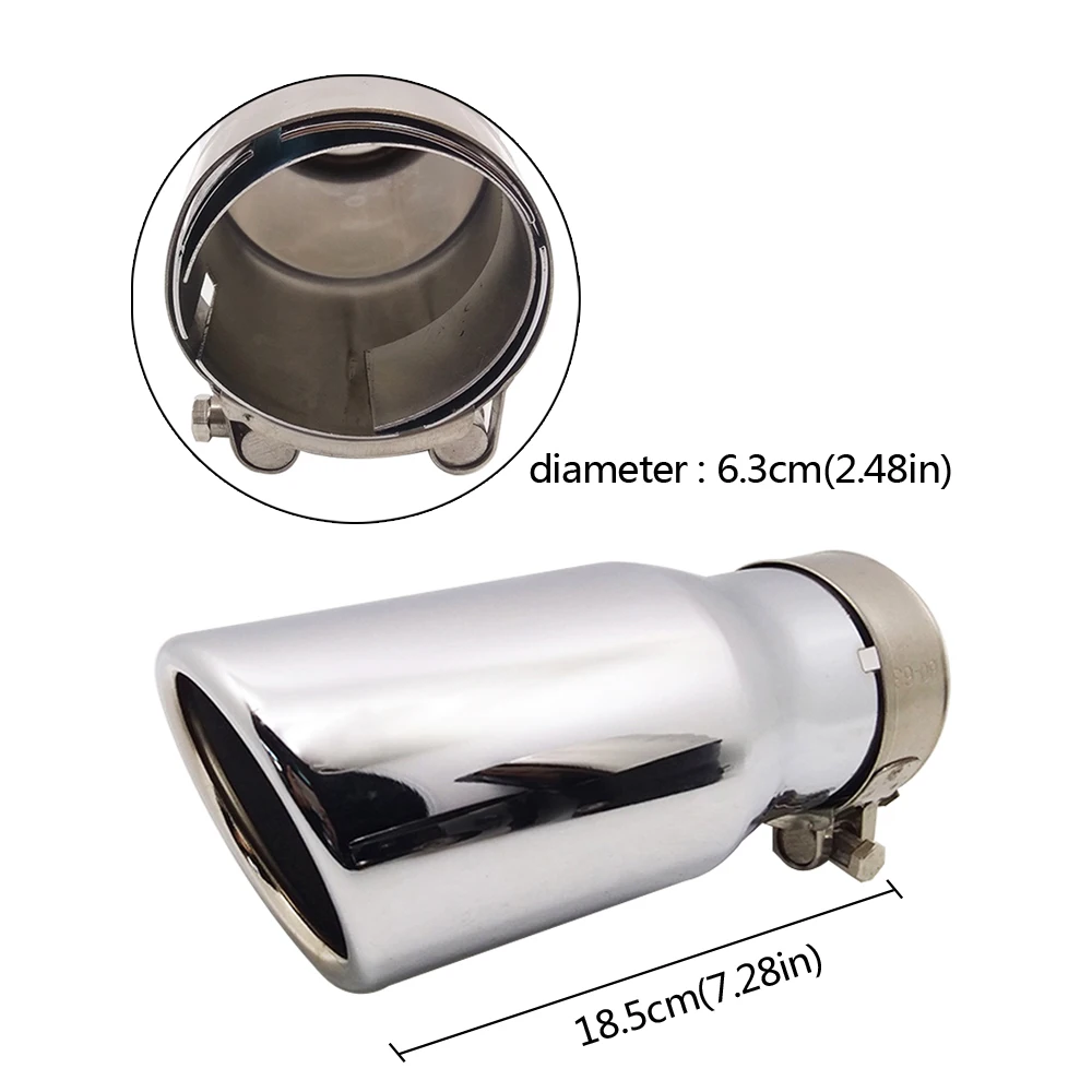 

For Jeep Wrangler Car Round Exhaust Muffler Tip Stainless Steel Exhause Pipe Chrome Trim Modified Car Rear Tail Throat Liner